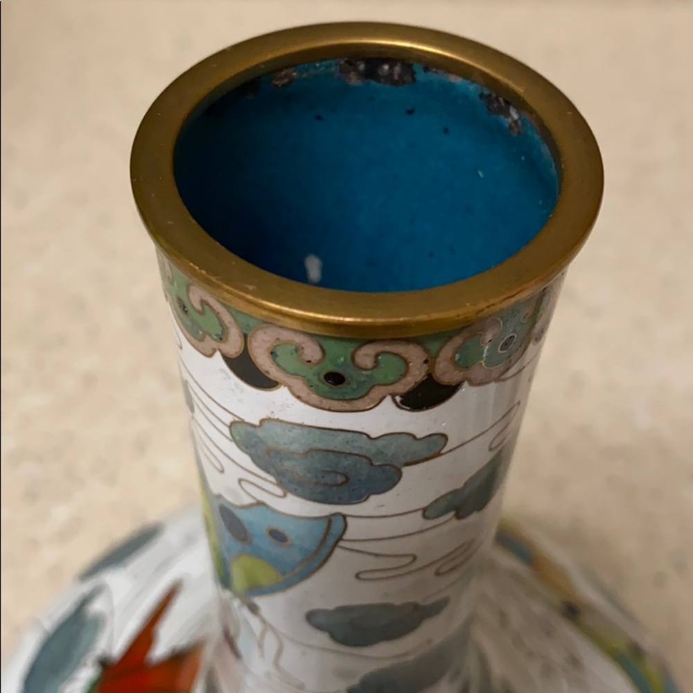 Vintage Pair of Jingfa Cloisonné Vases - Picture 5 of 7